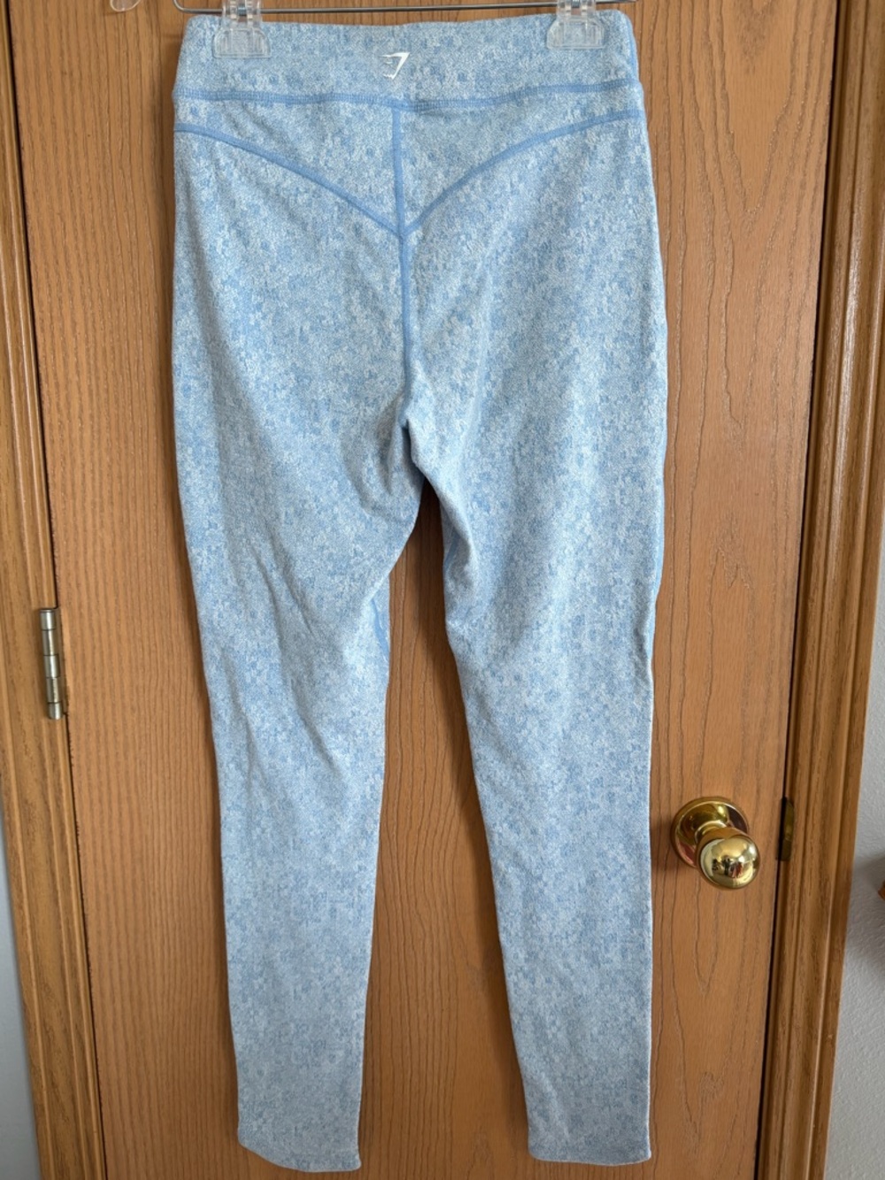GYMSHARK EUC Dry Fleur Texture High Rise Light Blue Leggings Women’s Size M - Picture 4 of 9